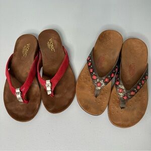 Vionic Thong Sandals size 8  Lima Floriana Pair of 2